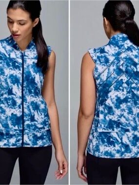 Lululemon LightSpeed Running Vest Full Zip Back Vents Alberta Lake Tie-Dye Sz 4